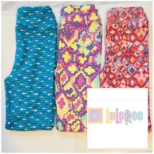 Girl’s LuLaRoe Leggings 3 Spring Designs L/XL
